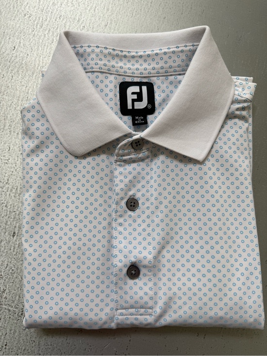 FootJoy Other - FootJoy White Polo with Light Blue Dot Pattern
